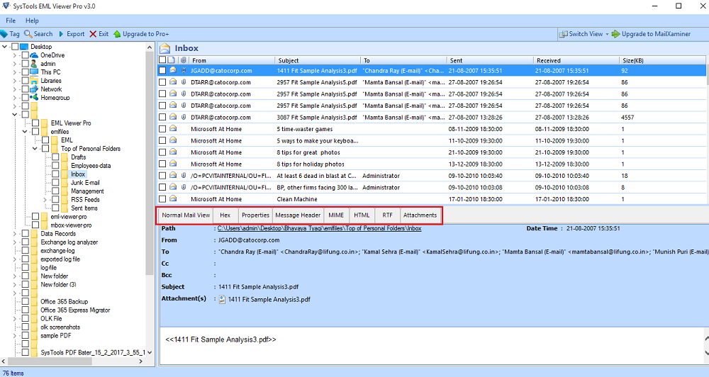 EML File into PDF Software screenshot