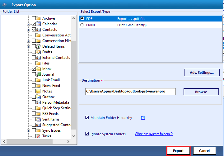 Convert Email PST to PDF software